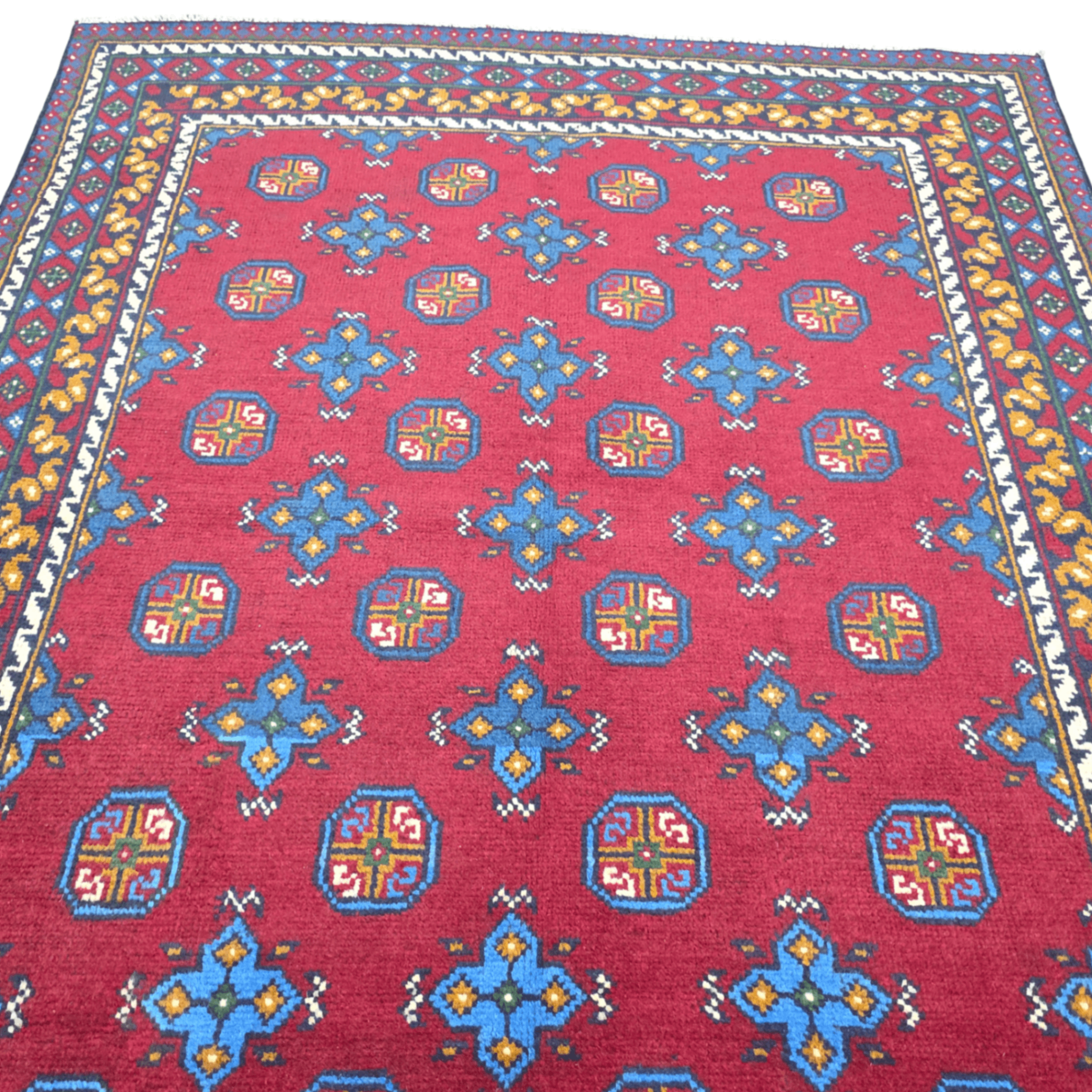 194 x 140 cm Hand-Woven Afghan Akche Rug