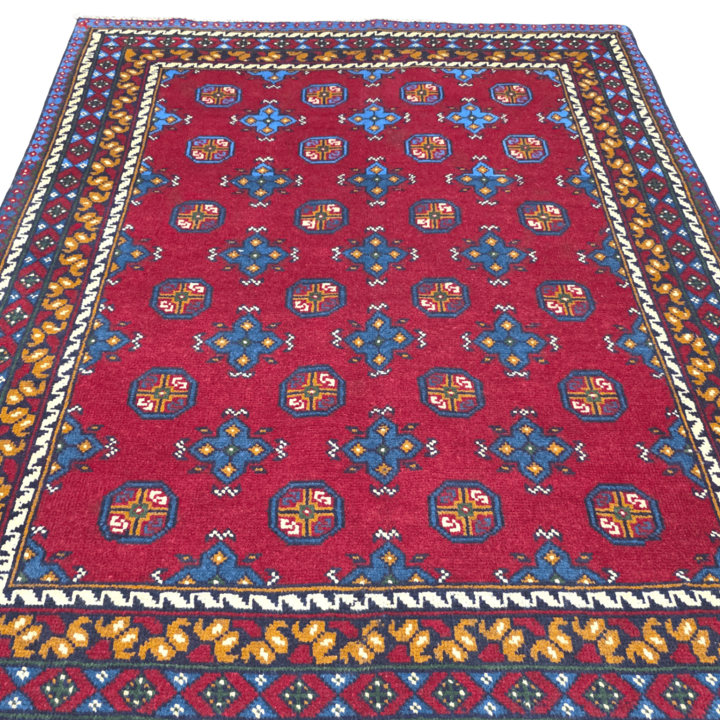 194 x 140 cm Hand-Woven Afghan Akche Rug