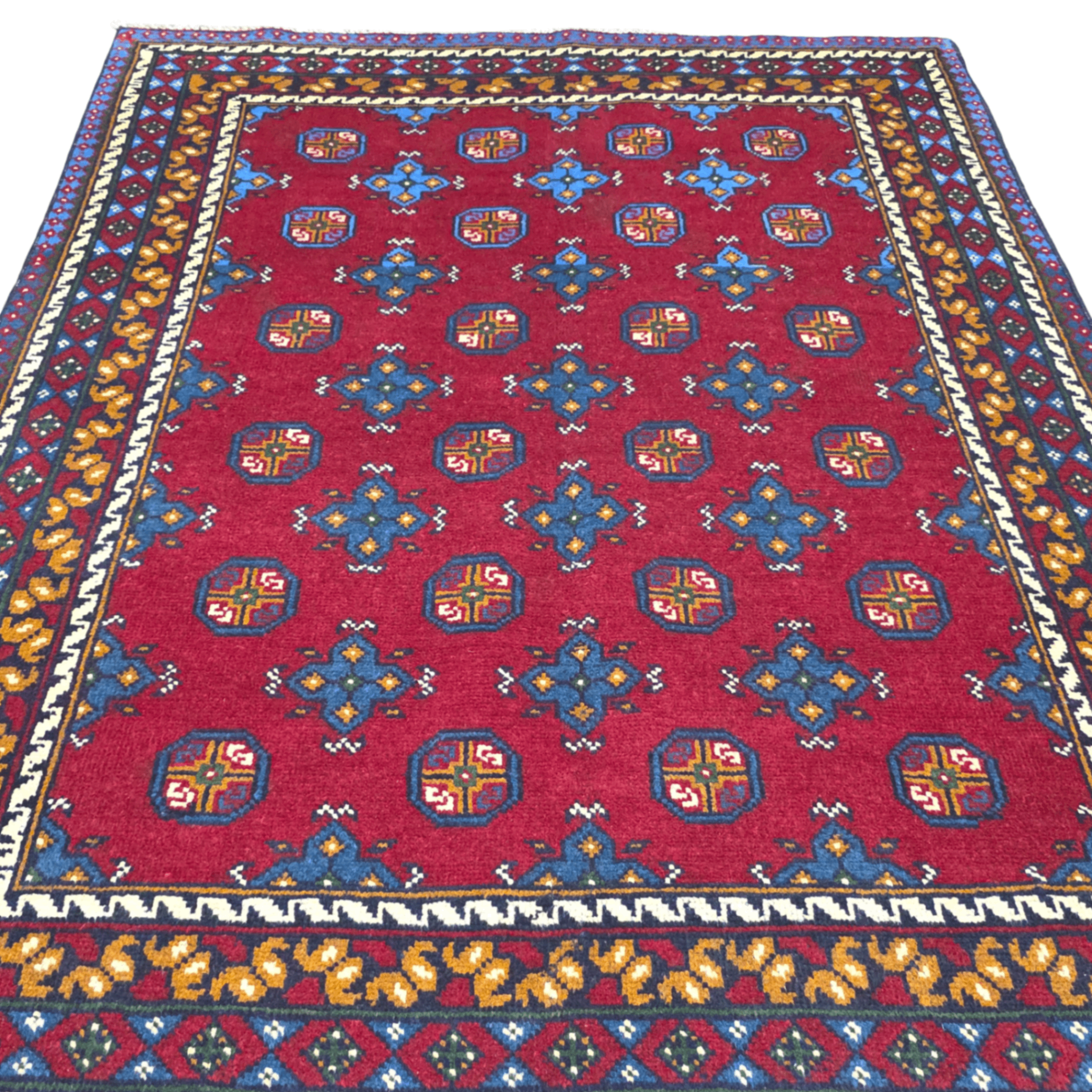 194 x 140 cm Hand-Woven Afghan Akche Rug