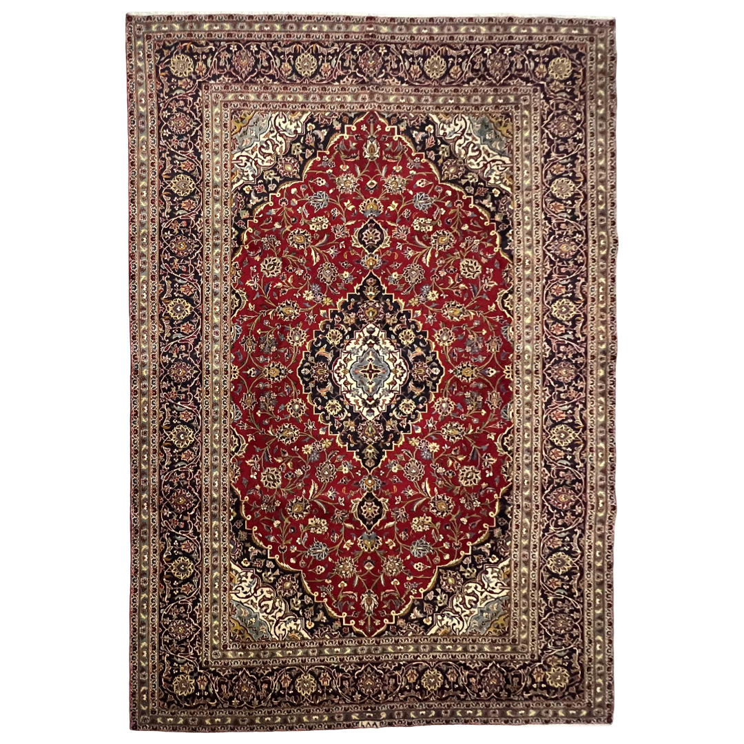 310 x 200 cm Hand-Knotted Persian Kashan Wool Rug