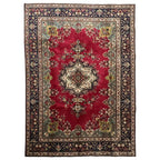 310 x 208 cm Hand-Knotted Persian Floral Mashad Wool Rug