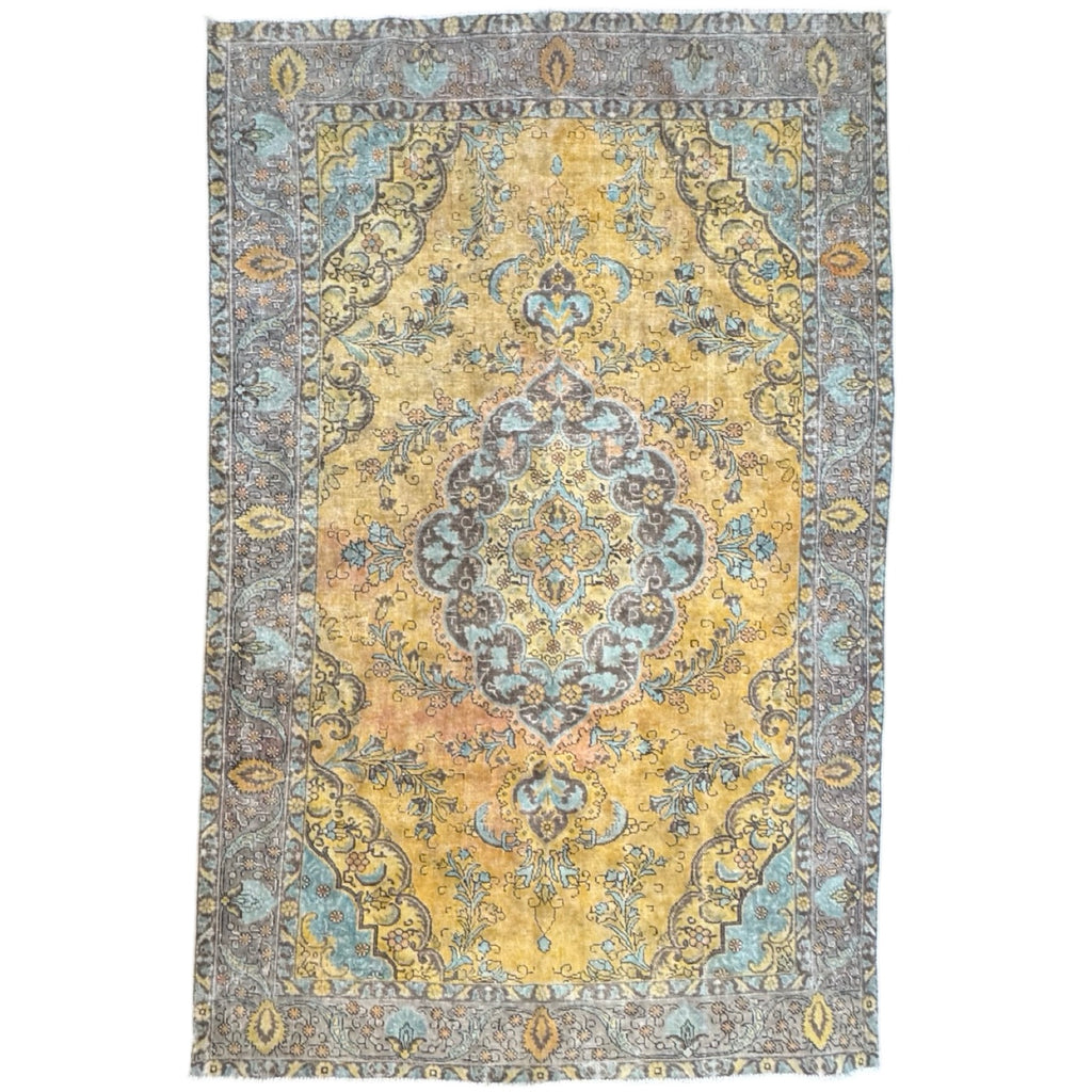 310 x 200 cm Hand-Knotted Tabriz Ultra Vintage Persian Wool Rug