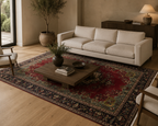 310 x 208 cm Hand-Knotted Persian Floral Mashad Wool Rug