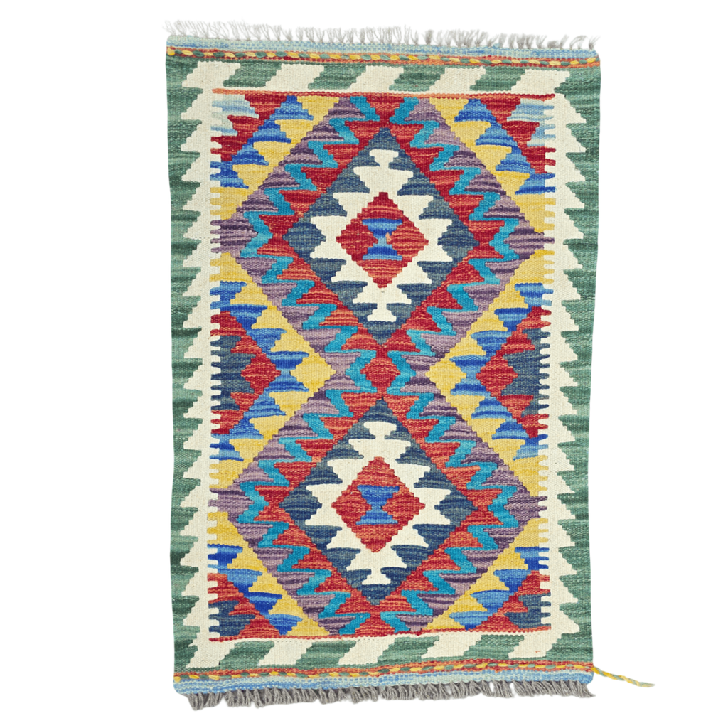 90 x 60 cm Hand-Woven Afghan Kilim