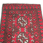 100 x 50 cm Hand-Knotted Red Bokhara Afghan Akche
