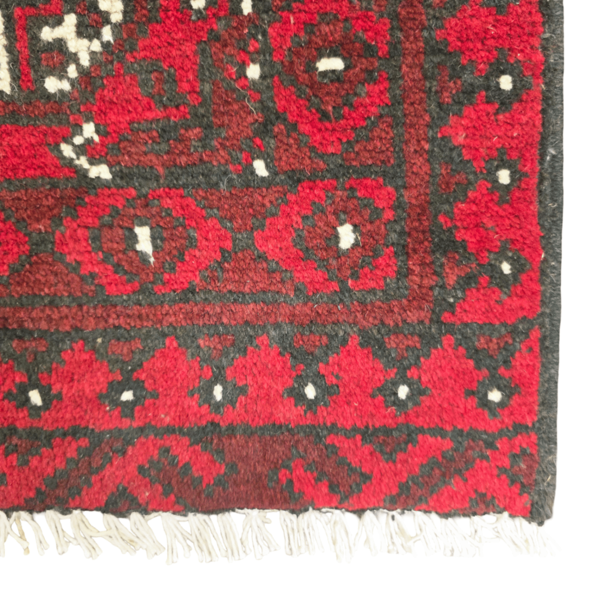 100 x 50 cm Hand-Knotted Red Bokhara Afghan Akche
