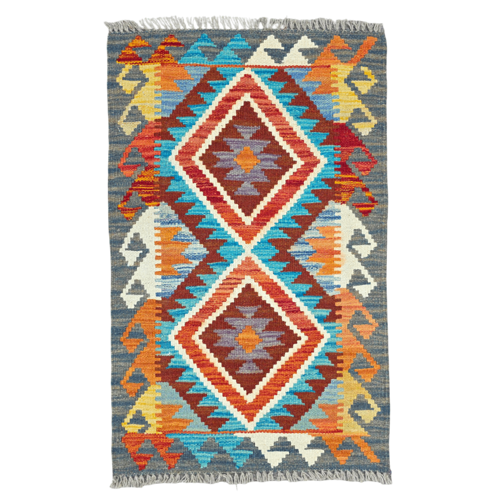 90 x 60 cm Hand-Woven Afghan Kilim