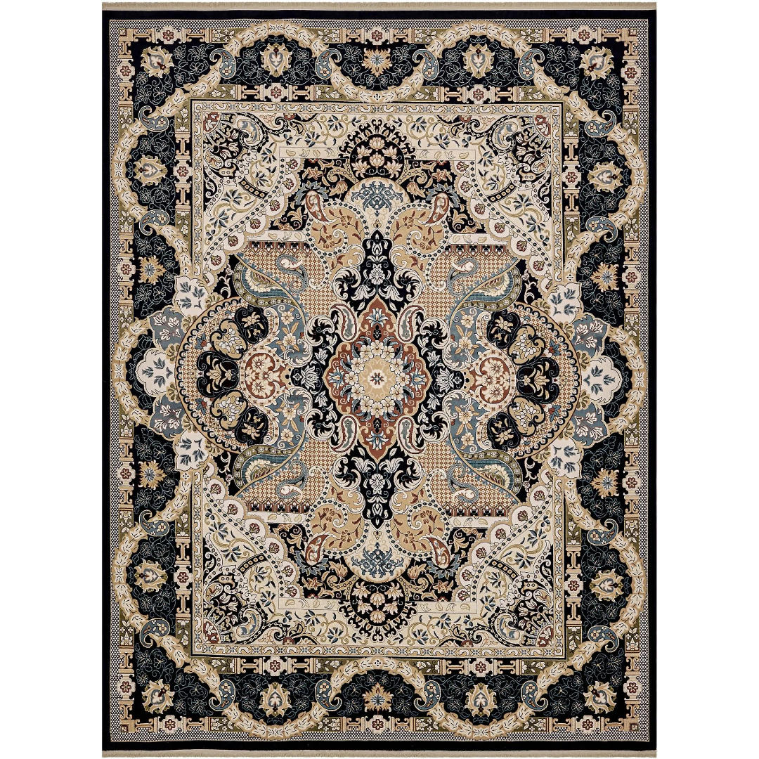400 x 305 cm Turkish Machine Made Persian Nain Design – Navy Rug