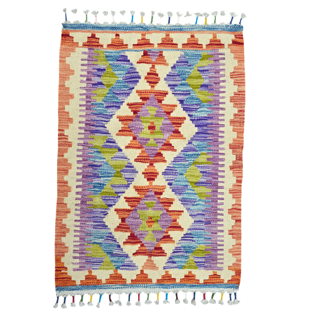 90 x 60 cm Hand-Woven Afghan Kilim