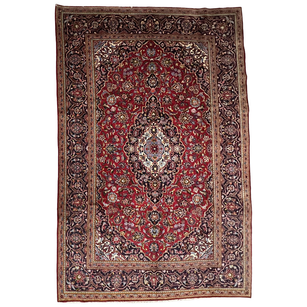 315 x 200 cm Hand-Knotted Persian Kashan Wool Rug