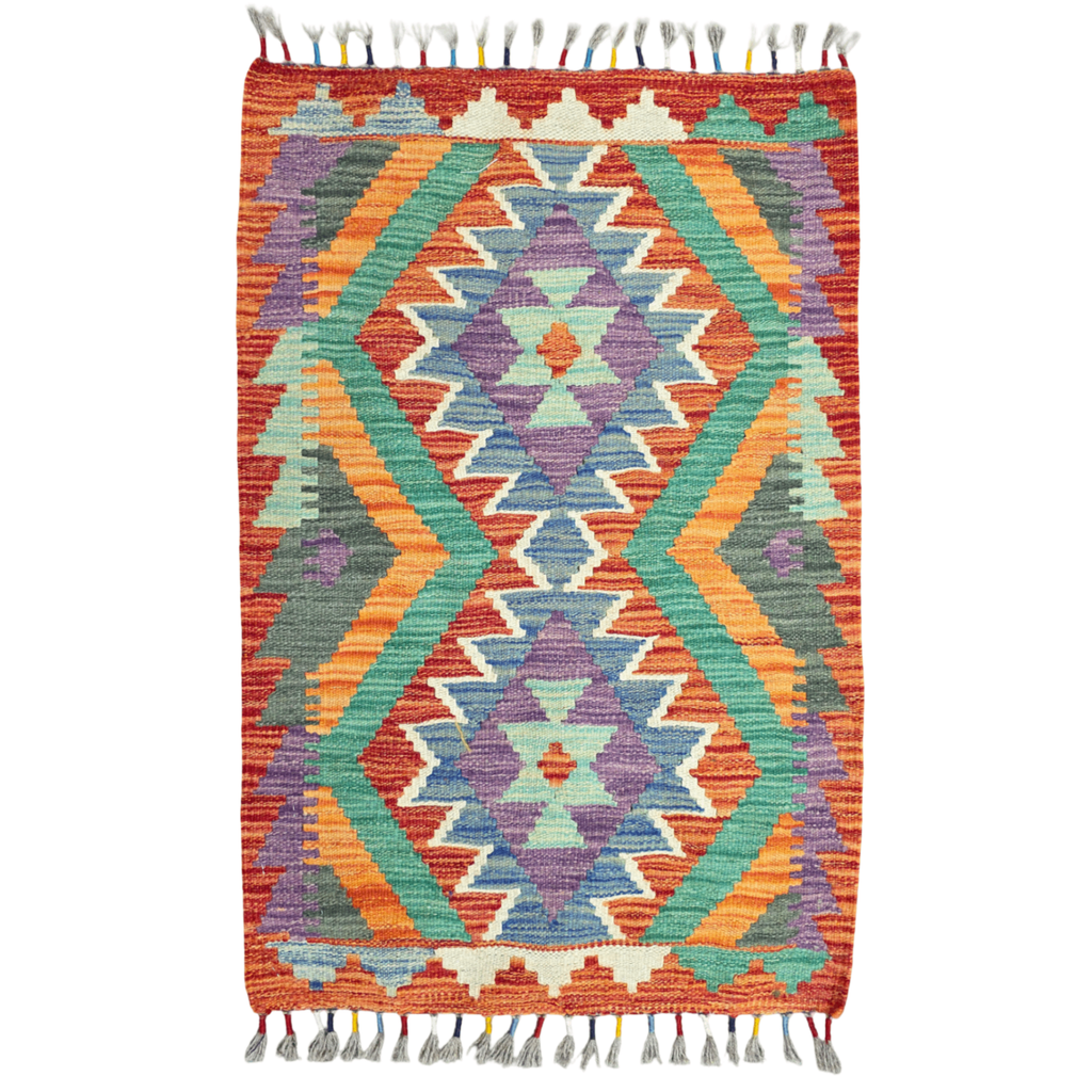 90 x 60 cm Hand-Woven Afghan Kilim