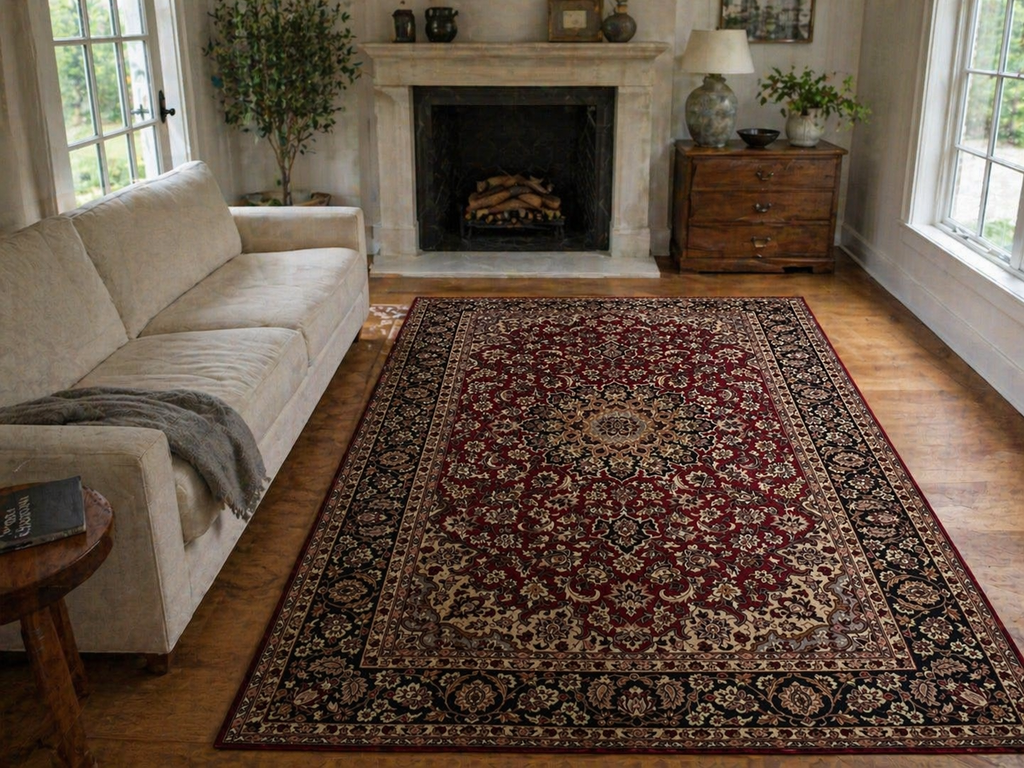 318 x 210 cm Hand-Knotted Persian Kashan Rug