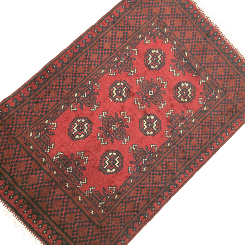 122 x 82 cm Hand-Woven Red Afghan Akche