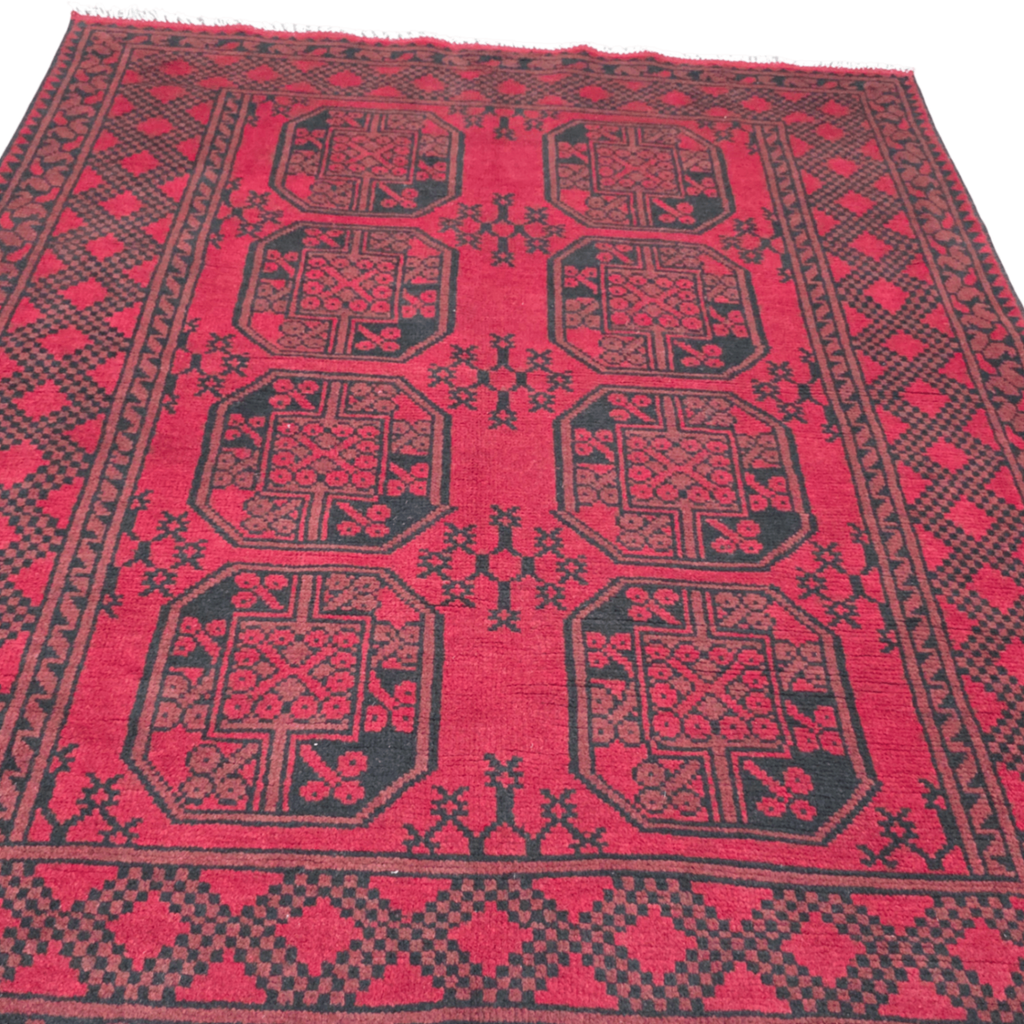 195 x 150 cm Hand-Woven Afghan Akche Rug