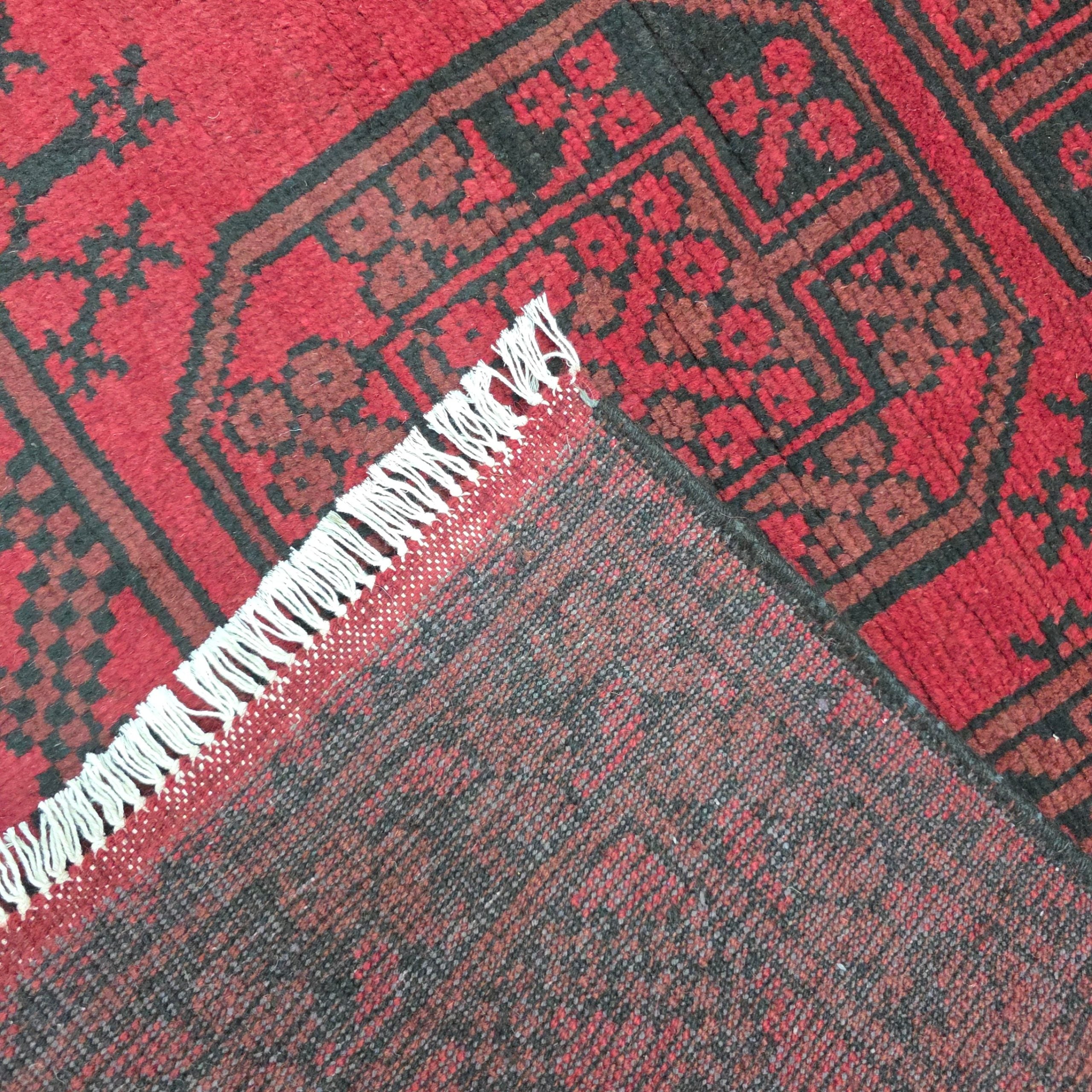 195 x 150 cm Hand-Woven Afghan Akche Rug