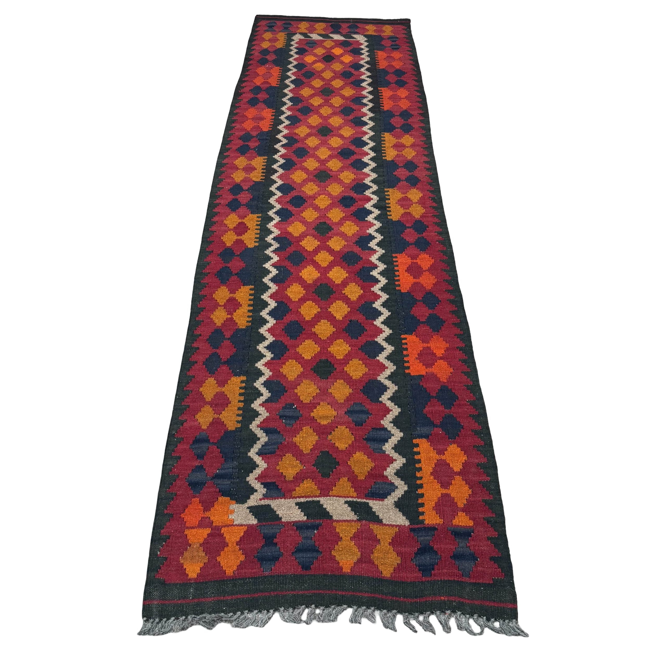 285 x 84 cm Hand-Woven Afghan Kilim – Runner Rug
