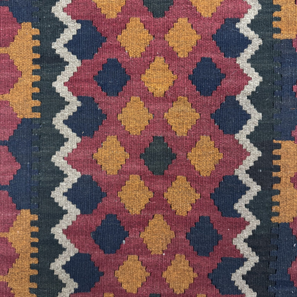 285 x 84 cm Hand-Woven Afghan Kilim Runner Rug – Wool Flatweave