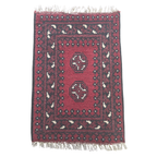 66 x 45 cm Hand-Woven Red Afghan Akche