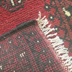 66 x 45 cm Hand-Woven Red Afghan Akche