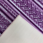 275 x 200 cm Purple & Cream Boho Tribal Pattern Non-Slip Area Rug