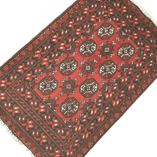 123 x 80 cm Hand-Woven Red Afghan Akche