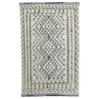 182 × 116 cm Hand-Woven Afghan Kilim Rug – Wool Flatweave