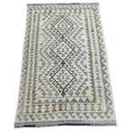 182 × 116 cm Hand-Woven Afghan Kilim Rug – Wool Flatweave