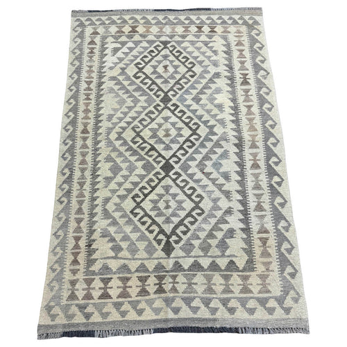 182 × 116 cm Hand-Woven Afghan Kilim Rug – Wool Flatweave