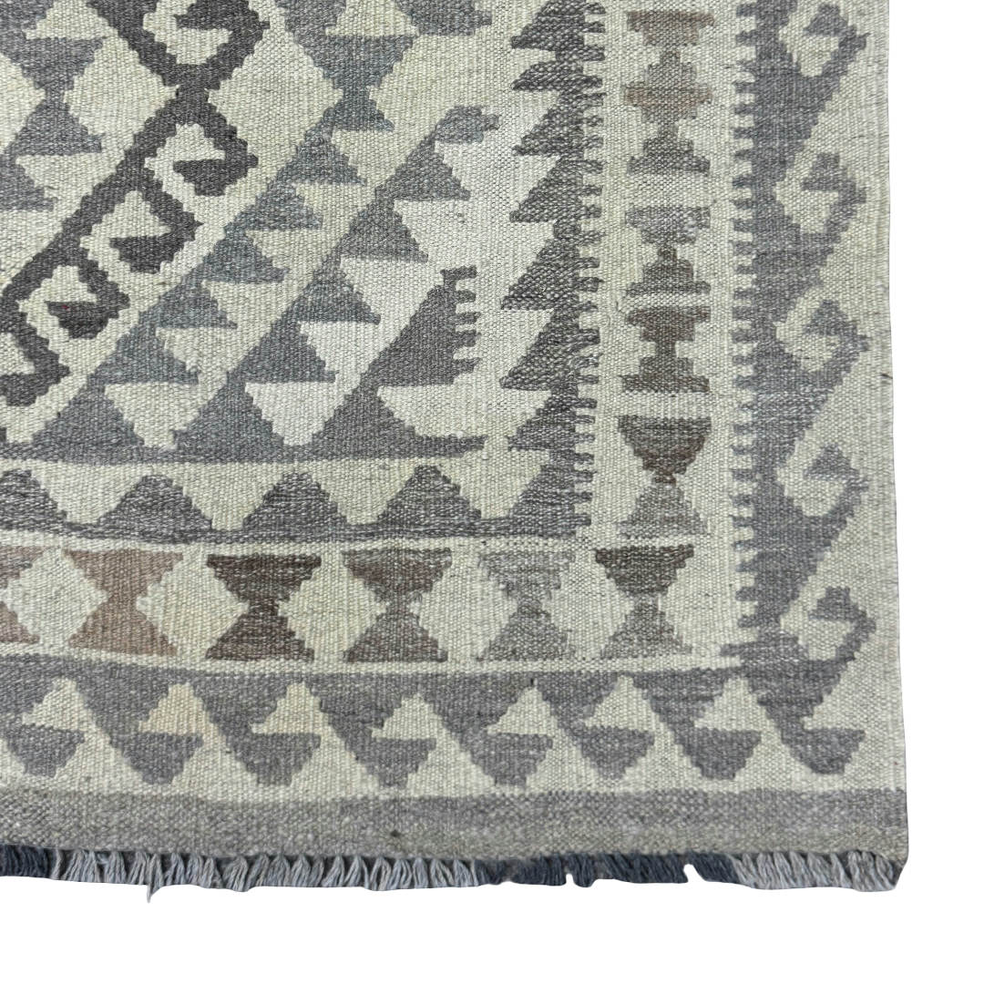 182 × 116 cm Hand-Woven Afghan Kilim Rug – Wool Flatweave