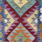 184 x 69 cm Hand-Woven Afghan Kilim Runner Rug – Wool Flatweave
