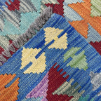 184 x 69 cm Hand-Woven Afghan Kilim Runner Rug – Wool Flatweave