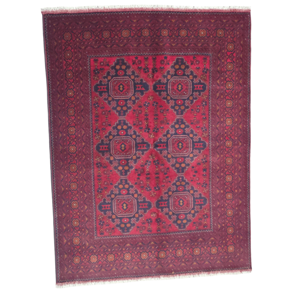 197 x 153 cm Hand-Knotted Afghan Turkmen Rug