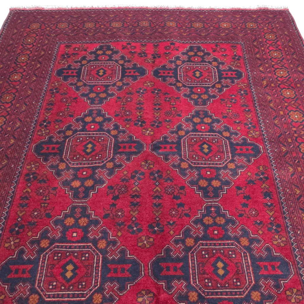 197 x 153 cm Hand-Knotted Afghan Turkmen Rug