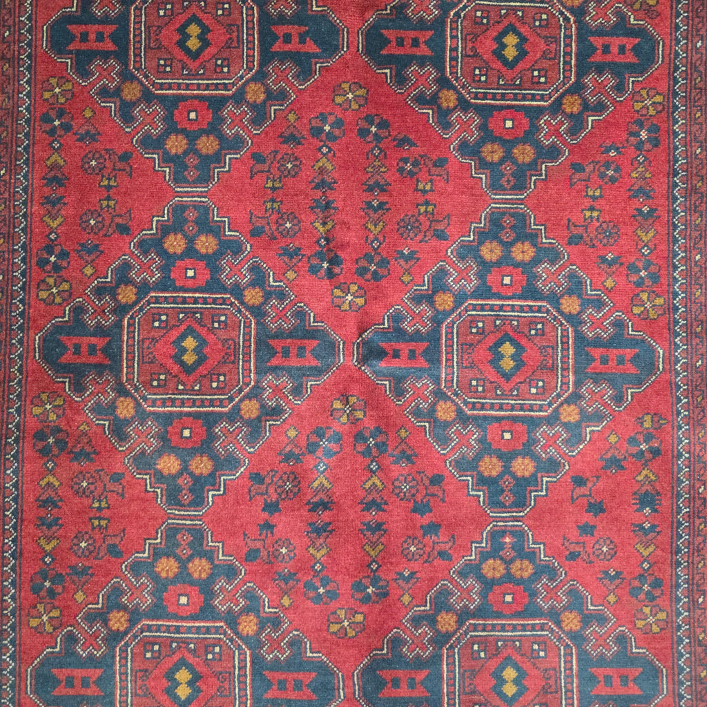 197 x 153 cm Hand-Knotted Afghan Turkmen Rug