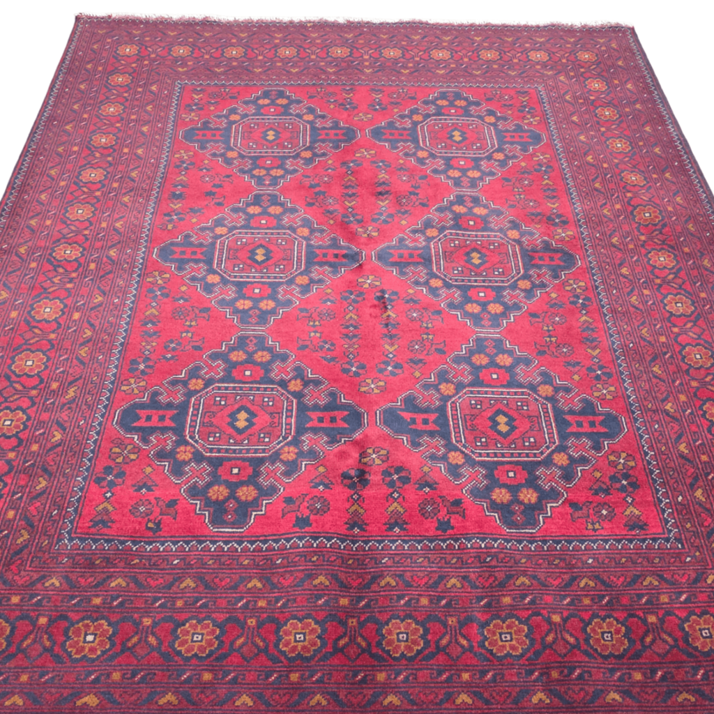 197 x 153 cm Hand-Knotted Afghan Turkmen Rug