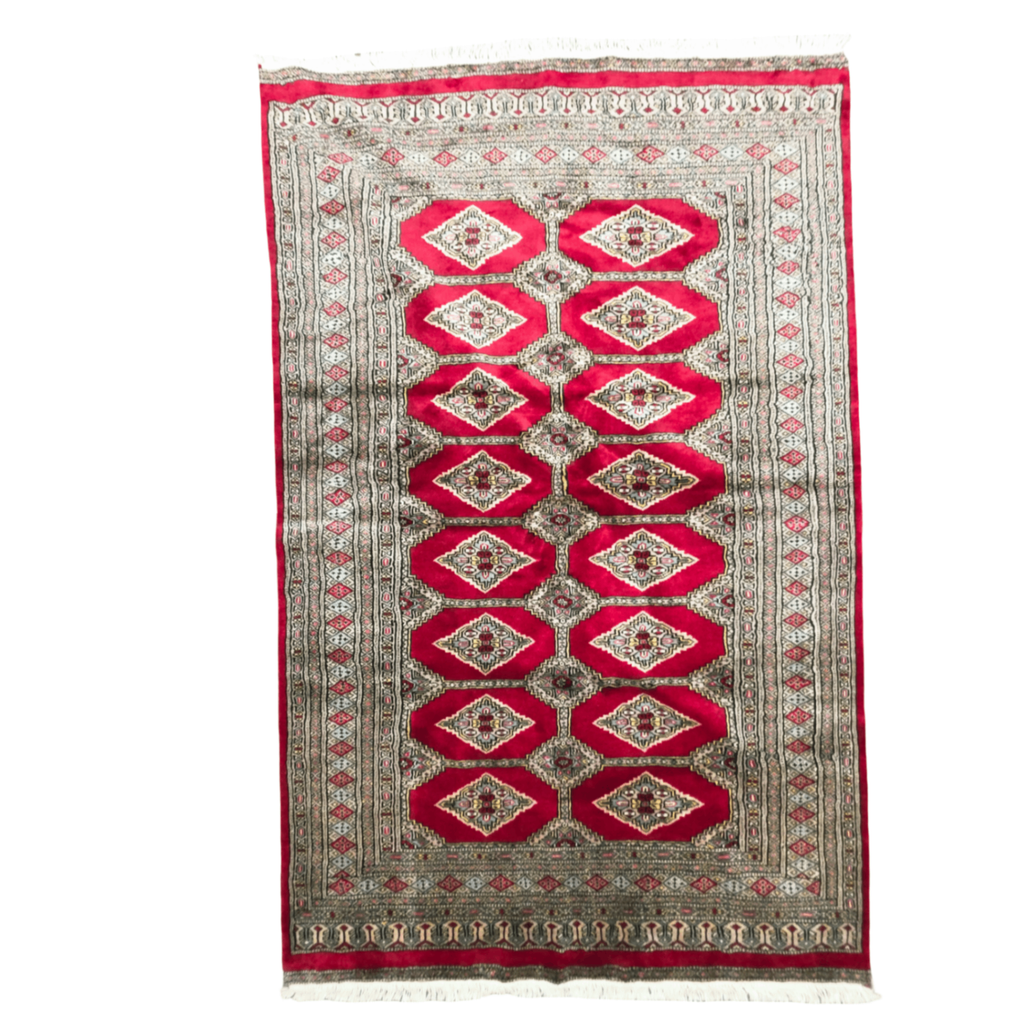212 x 135 cm Hand Knotted Red Karachi Bokhara – Wool Rug