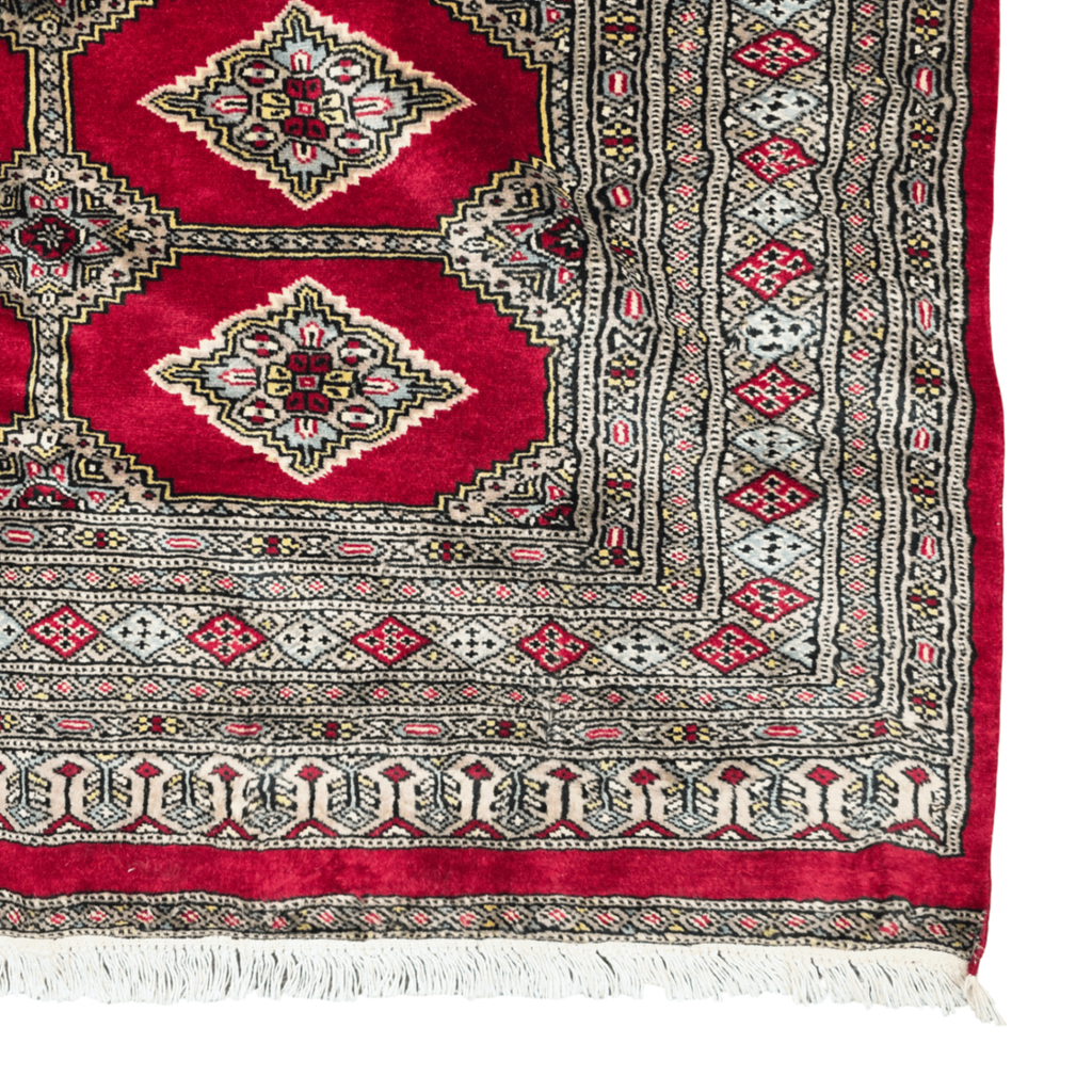 212 x 135 cm Hand Knotted Red Karachi Bokhara – Wool Rug