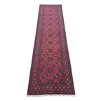 285 x 80 cm Hand-Knotted Red Afghan Akche Runner Rug