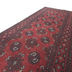 285 x 80 cm Hand-Knotted Red Afghan Akche Runner Rug