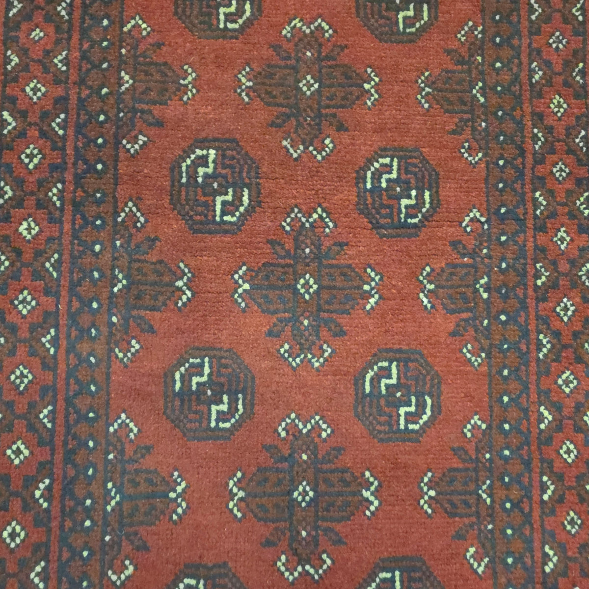 285 x 80 cm Hand-Knotted Red Afghan Akche Runner Rug