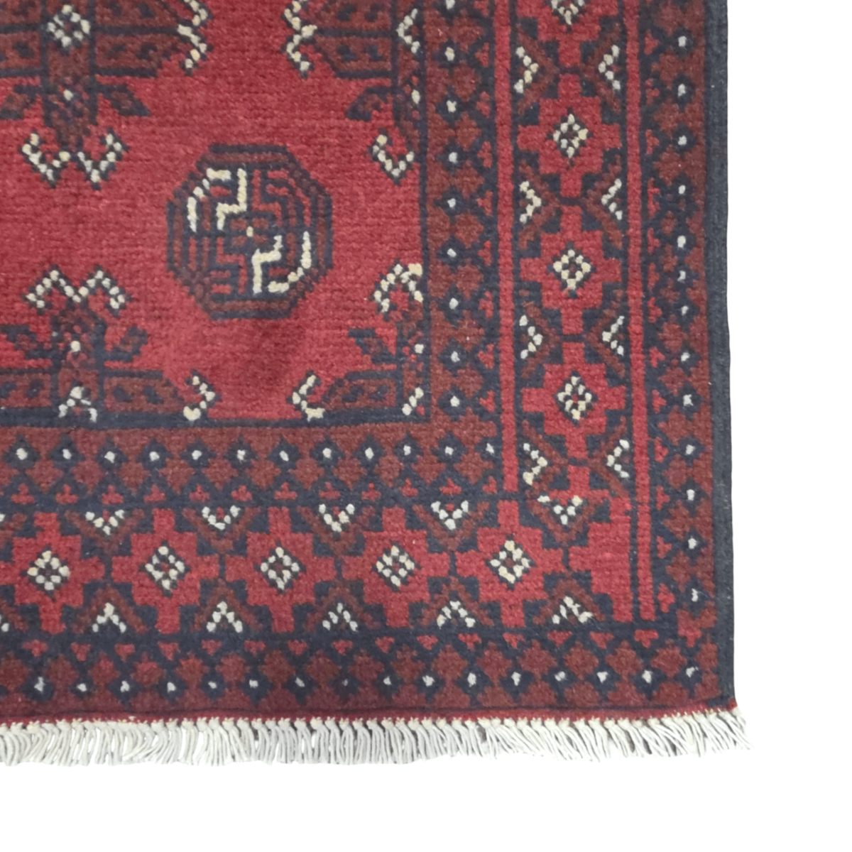 285 x 80 cm Hand-Knotted Red Afghan Akche Runner Rug