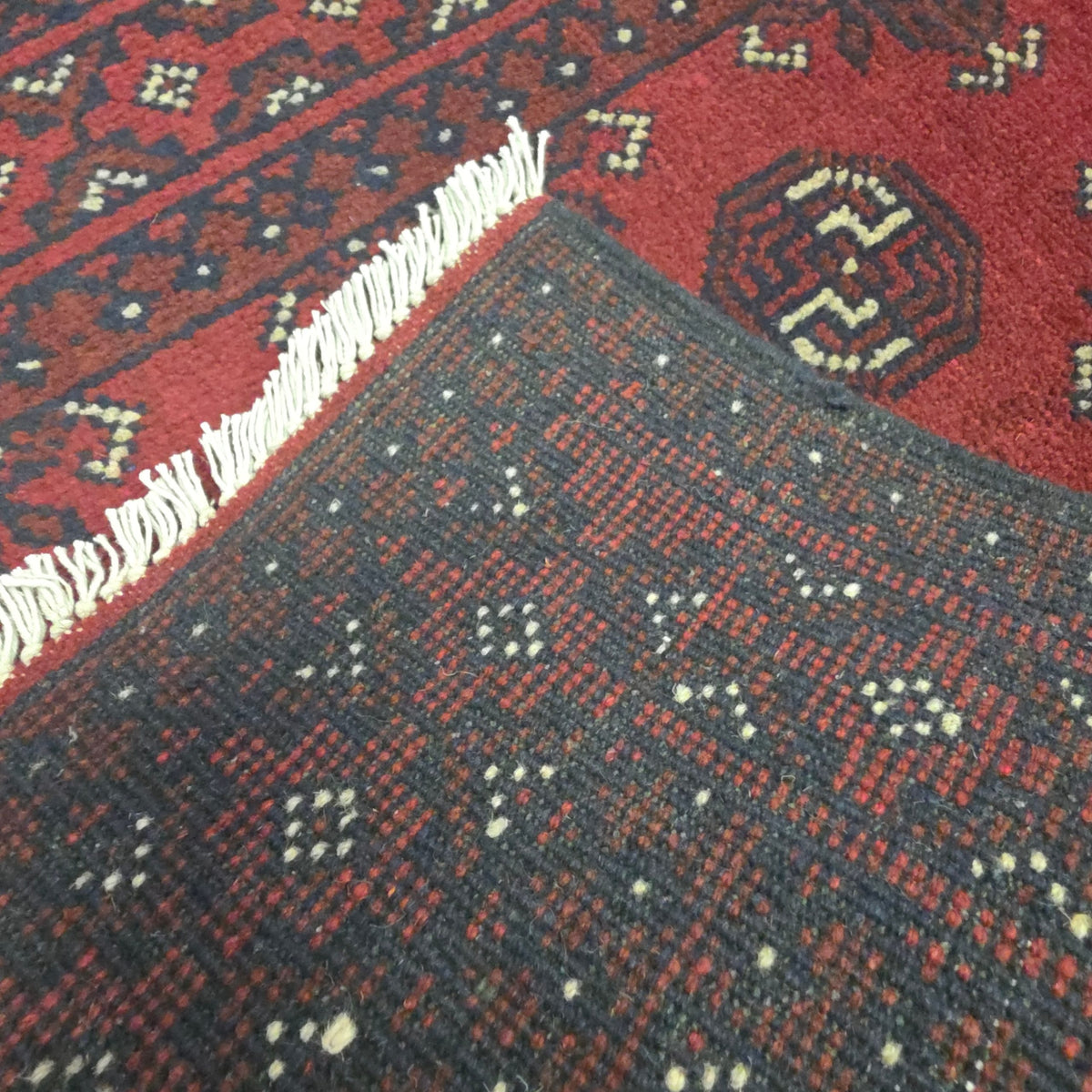 285 x 80 cm Hand-Knotted Red Afghan Akche Runner Rug