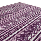 275 x 200 cm Purple & Cream Boho Tribal Pattern Non-Slip Area Rug