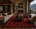 337 x 240 cm Hand-Knotted Red Vintage Persian Wool Rug