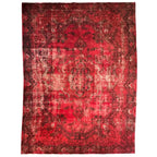 337 x 240 cm Hand-Knotted Red Vintage Persian Wool Rug
