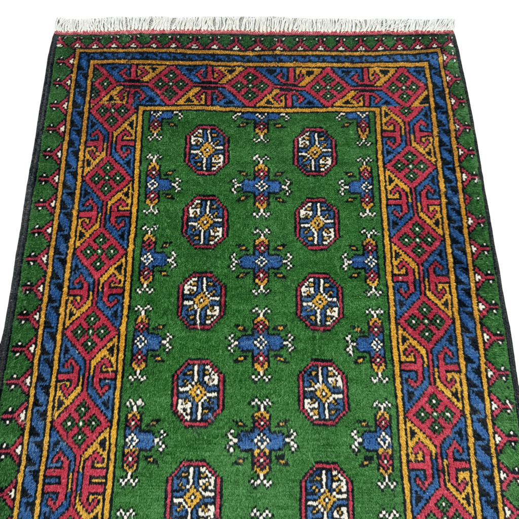 194 x 100 cm Hand-Knotted Afghan Akche Rug