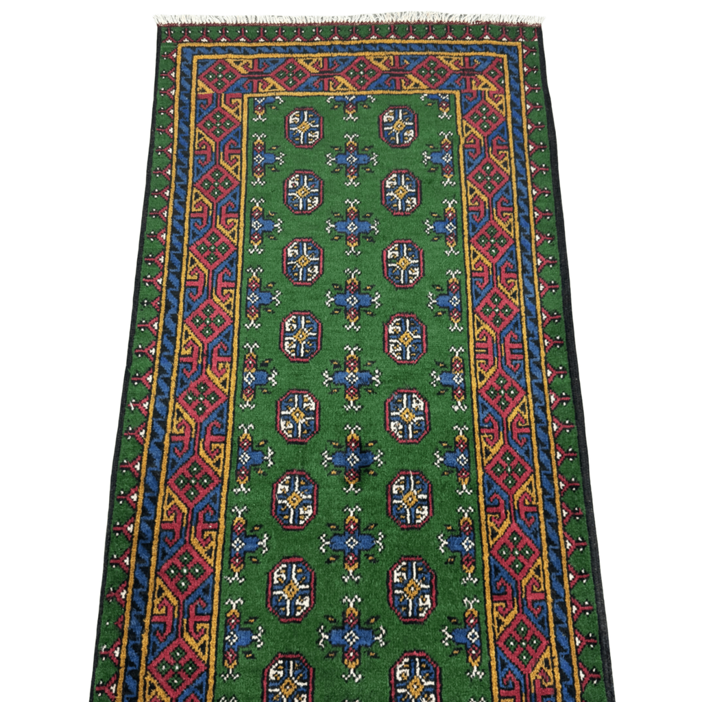 194 x 100 cm Hand-Knotted Afghan Akche Rug