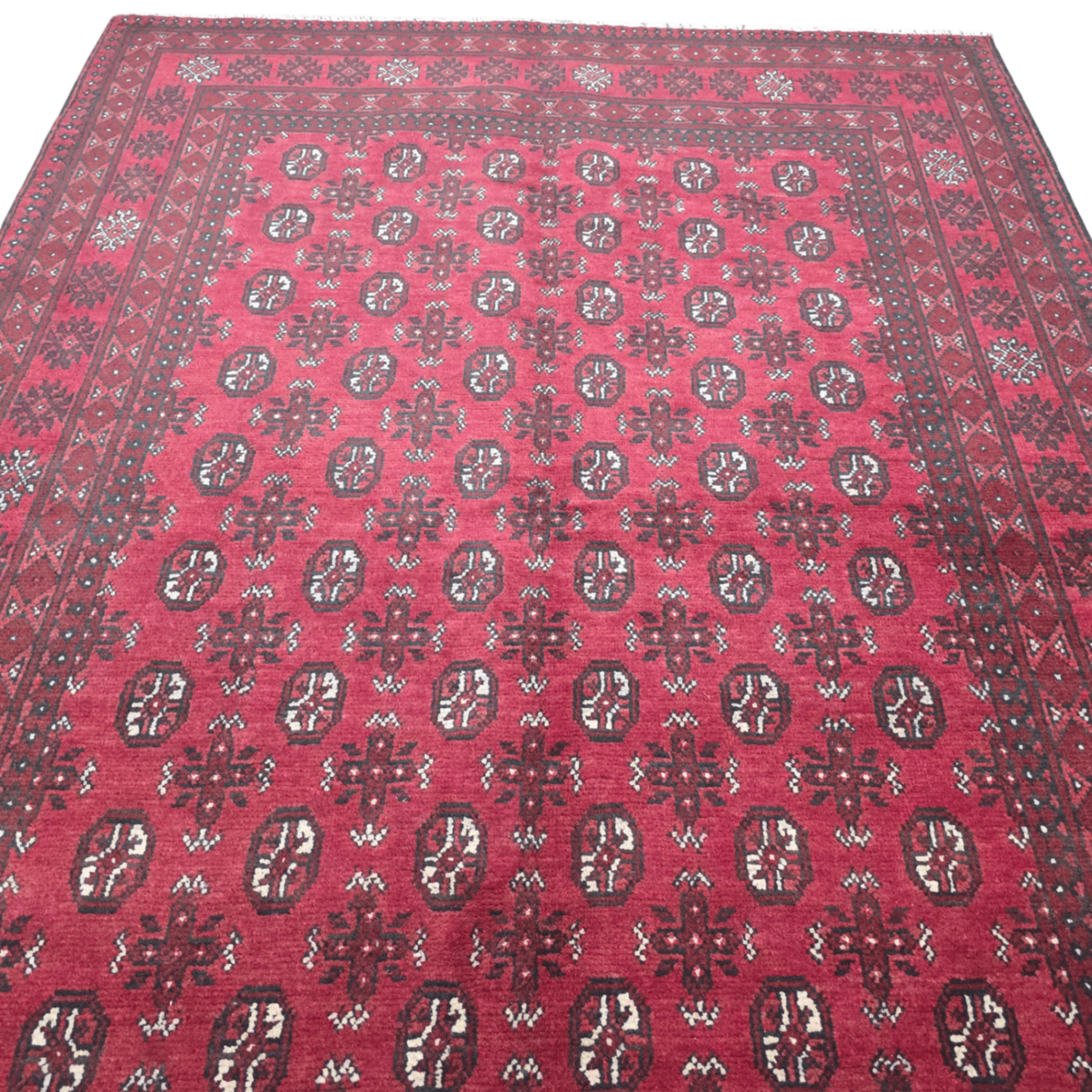 240 x 167 cm Hand-Knotted Afghan Akche Bokhara Rug