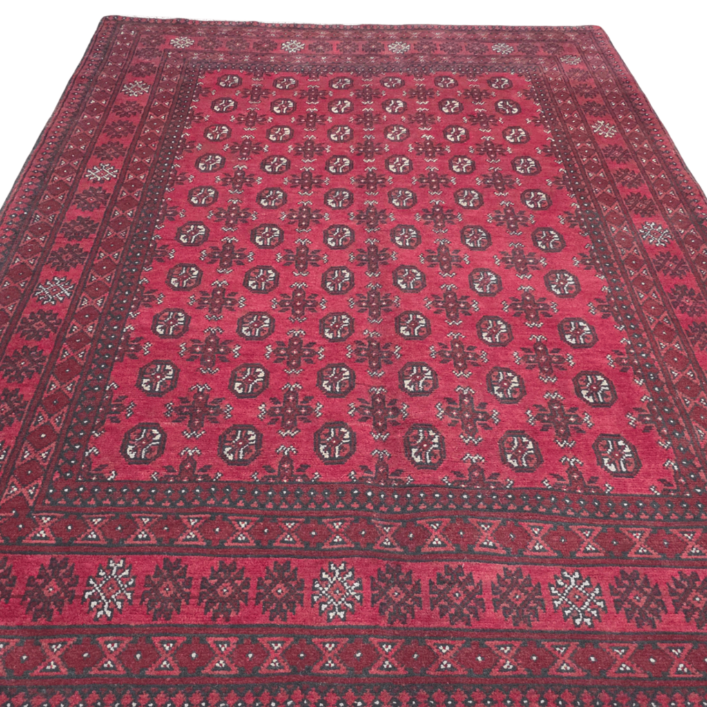 240 x 167 cm Hand-Knotted Afghan Akche Bokhara Rug