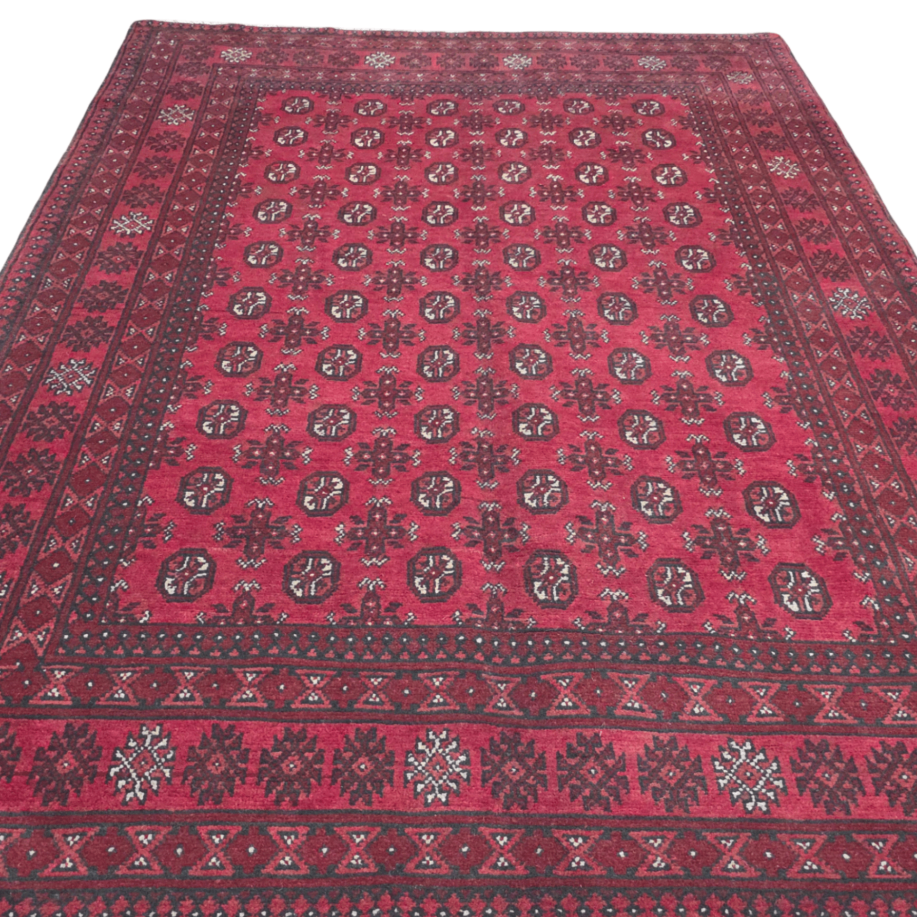 240 x 167 cm Hand-Knotted Afghan Akche Bokhara Rug